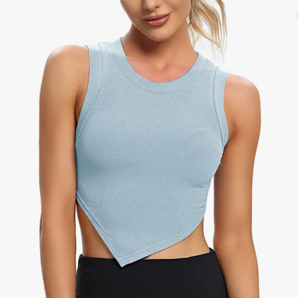 Light blue crop top